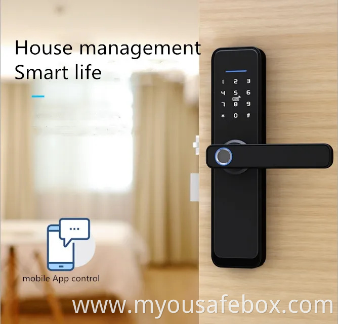Factory Tuya Tt Smart WiFi Door Lock Digital Fingerprint Password Card Door Lock, Smart Safe Finger Print Lock Electronic Lock